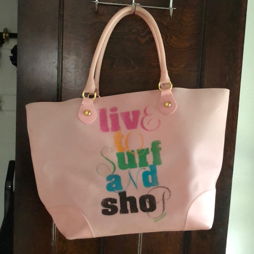 Juicy Couture pink beach bag with gold details